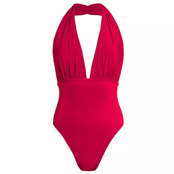 Norma Kamali Other - Norma Kamali halter swim suit in red size XL NWOT